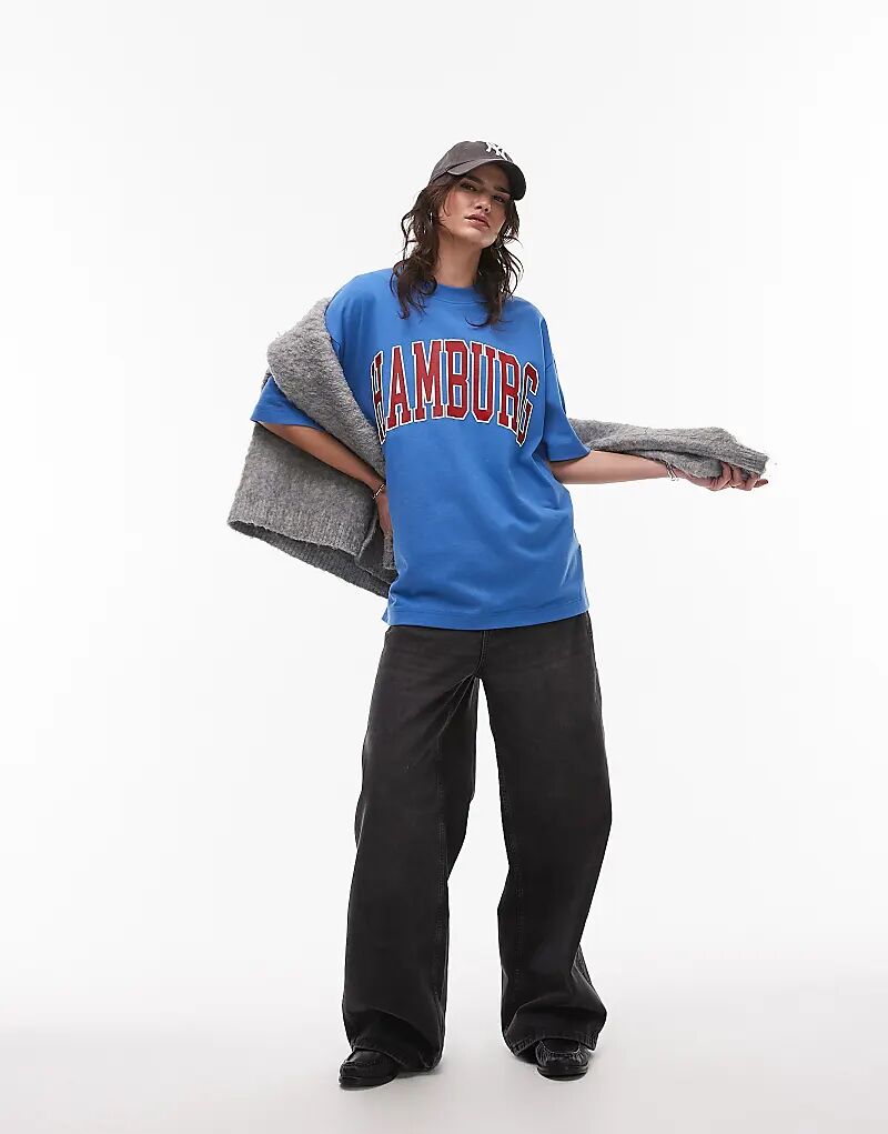 Футболка оверсайз с графическим принтом Hamburg синего цвета Topshop
Футболка оверсайз с графическим принтом Hamburg синего цвета Topshop