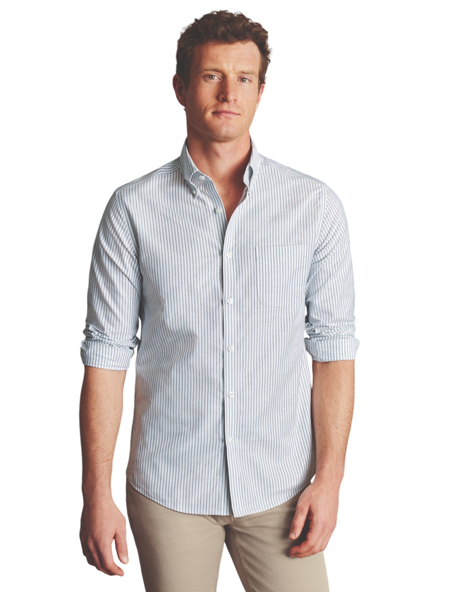 Мужская рубашка-оксфорд с застежкой на пуговицы Charles Tyrwhitt, облегающая, с полосатым воротником и эластичной немаркой, цвет indigo blue
Мужская рубашка-оксфорд с застежкой на пуговицы Charles Tyrwhitt, облегающая, с полосатым воротником и эластичной немаркой, цвет indigo blue