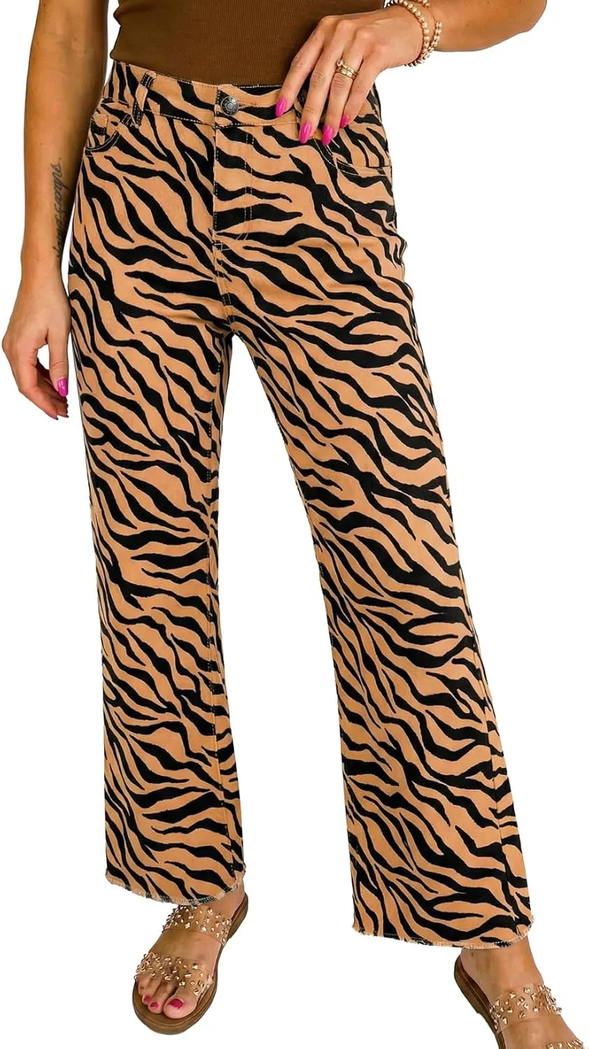 Женские джинсы с леопардовым принтом, широкие, с высокой талией Astylish
Женские джинсы с леопардовым принтом, широкие, с высокой талией Astylish