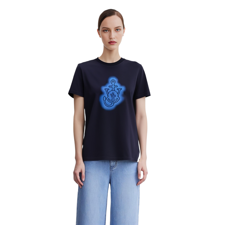 Футболка X Jw Anderson Logo Navy Blue Moncler, Тёмно-синий 
Футболка X Jw Anderson Logo Navy Blue Moncler, Тёмно-синий