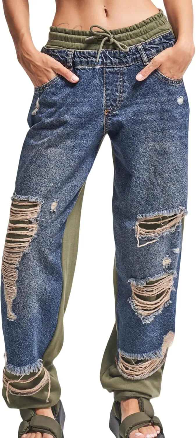 Женские джинсы Boyfriend с потертостями и заплатками, широкие прямые Tinscor
Женские джинсы Boyfriend с потертостями и заплатками, широкие прямые Tinscor