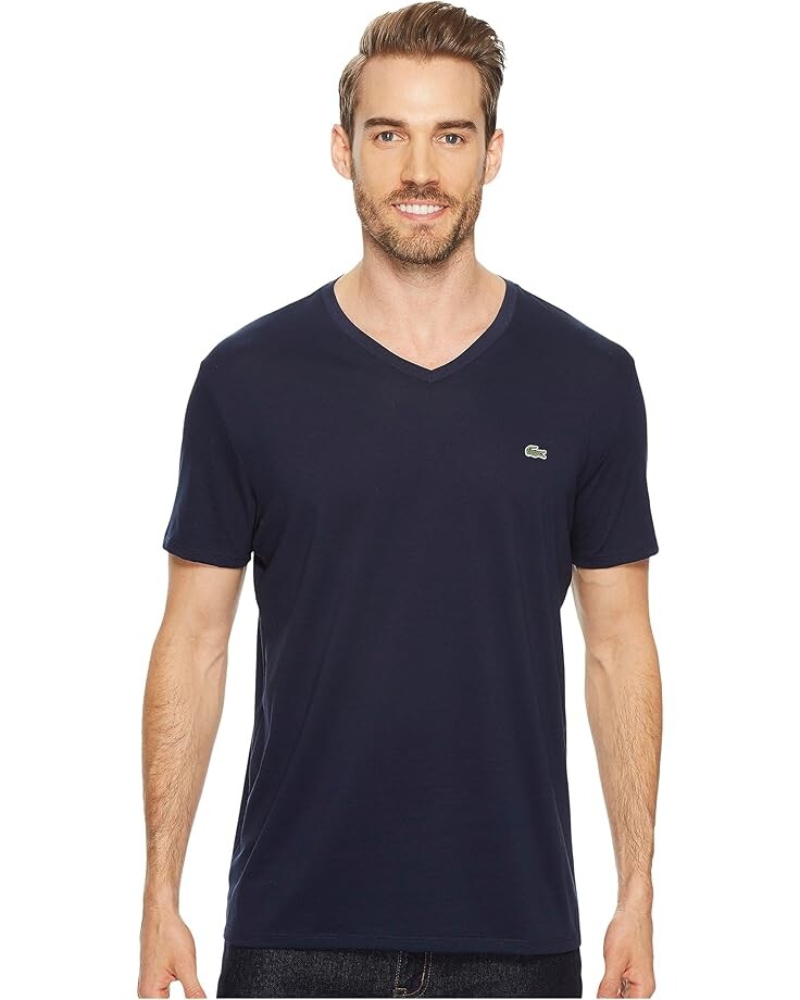 Футболка Lacoste Short Sleeve V-Neck Pima Jersey, цвет Navy Blue
Футболка Lacoste Short Sleeve V-Neck Pima Jersey, цвет Navy Blue
