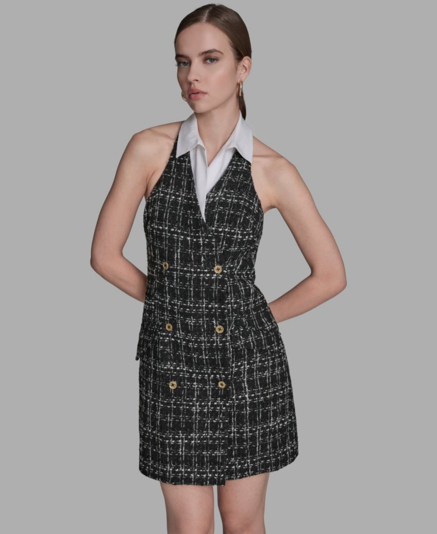 Женское клетчатое платье из букле с воротником-халтером (два в одном) BCBG, Black Multi
Женское клетчатое платье из букле с воротником-халтером (два в одном) BCBG, Black Multi