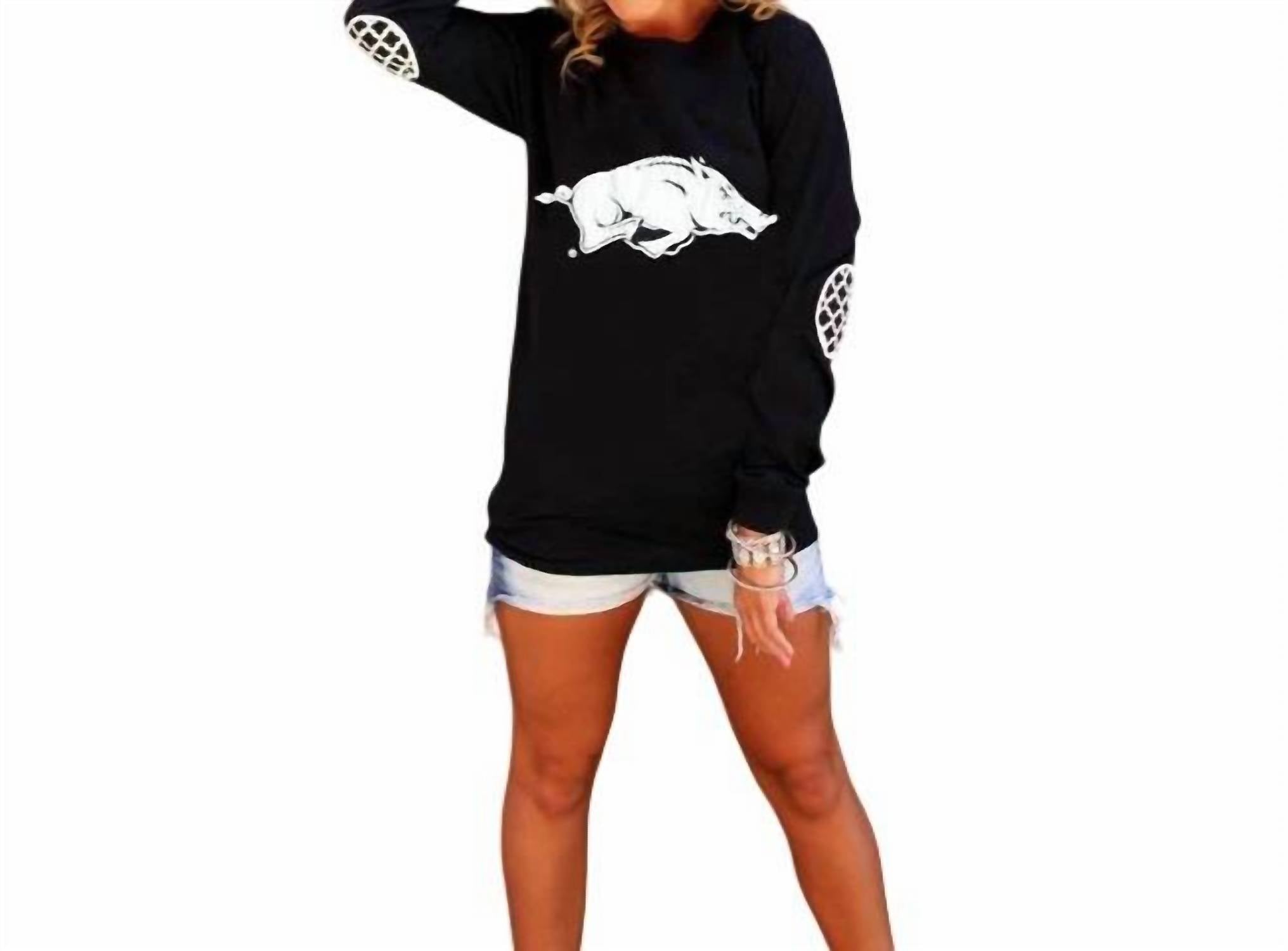 Футболка с заплаткой на локте Университета Арканзаса, черная Gameday Couture
Футболка с заплаткой на локте Университета Арканзаса, черная Gameday Couture