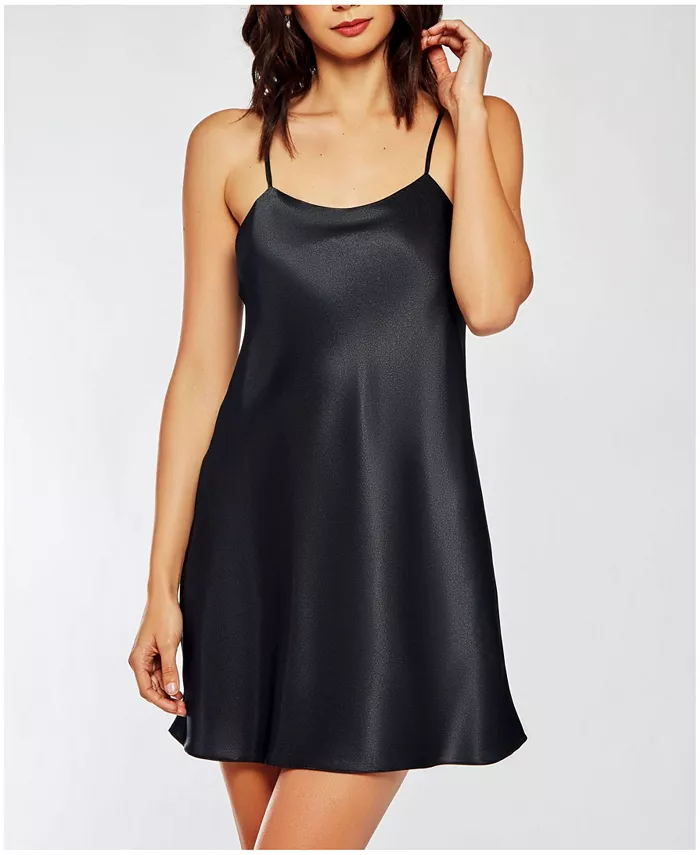 Женская атласная сорочка Marina Lux без рукавов iCollection, черный 
Женская атласная сорочка Marina Lux без рукавов iCollection, черный