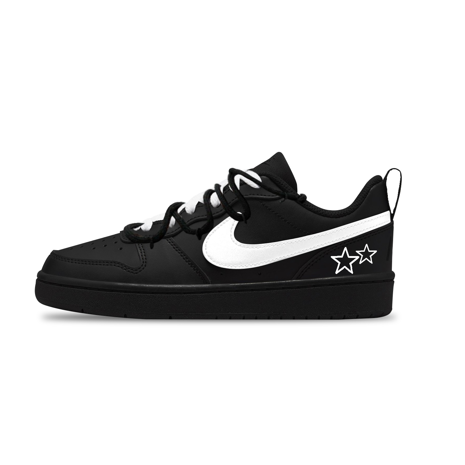 Nike Court Borough Star White Leather Abrasion Resistant Breathable Low top Kids' Skateboarding Shoes Black Unisex
Nike Court Borough Star White Leather Abrasion Resistant Breathable Low top Kids' Skateboarding Shoes Black Unisex