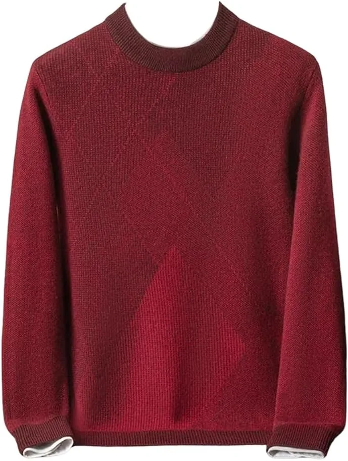 Мужская однотонная кашемировая четырехслойная вязка с круглым вырезом красного цвета
Мужская однотонная кашемировая четырехслойная вязка с круглым вырезом красного цвета