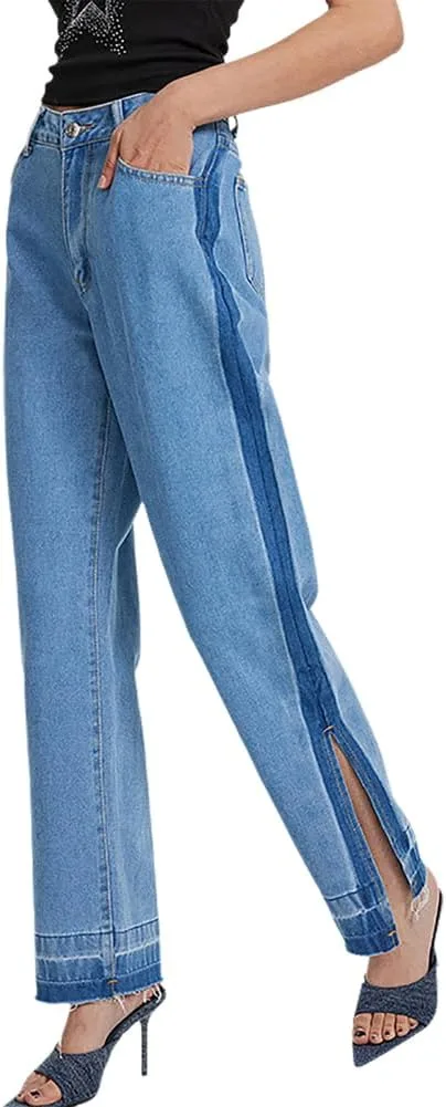 Женские джинсы Mid Rise с разрезом и рваным краем Color Block Vintage Straight Leg YADMISU
Женские джинсы Mid Rise с разрезом и рваным краем Color Block Vintage Straight Leg YADMISU