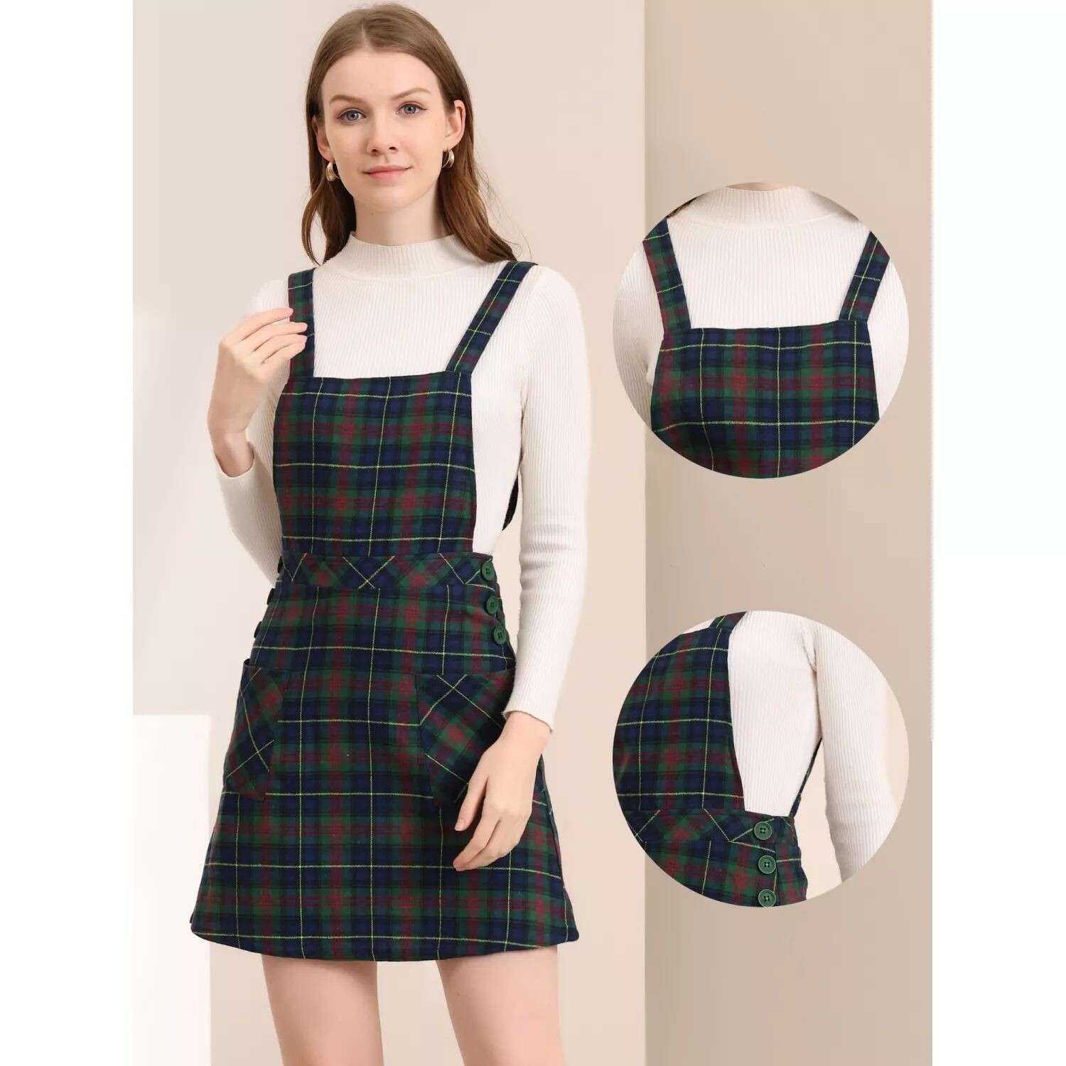 Женский комбинезон-сарафан трапециевидной формы с декором пуговиц в клетку ALLEGRA K, красный
Женский комбинезон-сарафан трапециевидной формы с декором пуговиц в клетку ALLEGRA K, красный