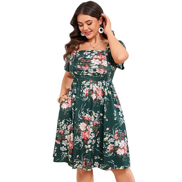Женское платье миди из шифона с принтом, короткие рукава, квадратный вырез, плиссированный лиф Boddysize, Dark Green
Женское платье миди из шифона с принтом, короткие рукава, квадратный вырез, плиссированный лиф Boddysize, Dark Green