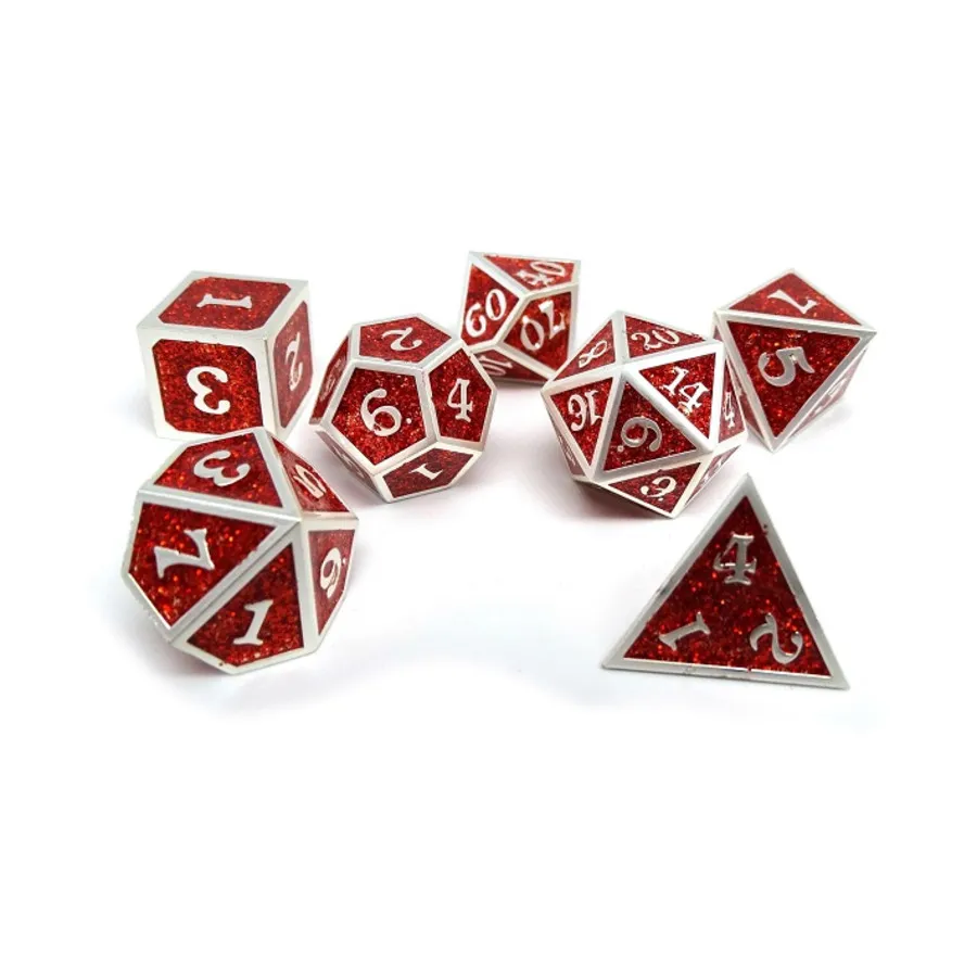 Героический кубик металлического блеска — красный с серебром (7), Dice - Metal 7 Piece Poly Sets (Easy Roller Dice)
Героический кубик металлического блеска — красный с серебром (7), Dice - Metal 7 Piece Poly Sets (Easy Roller Dice)