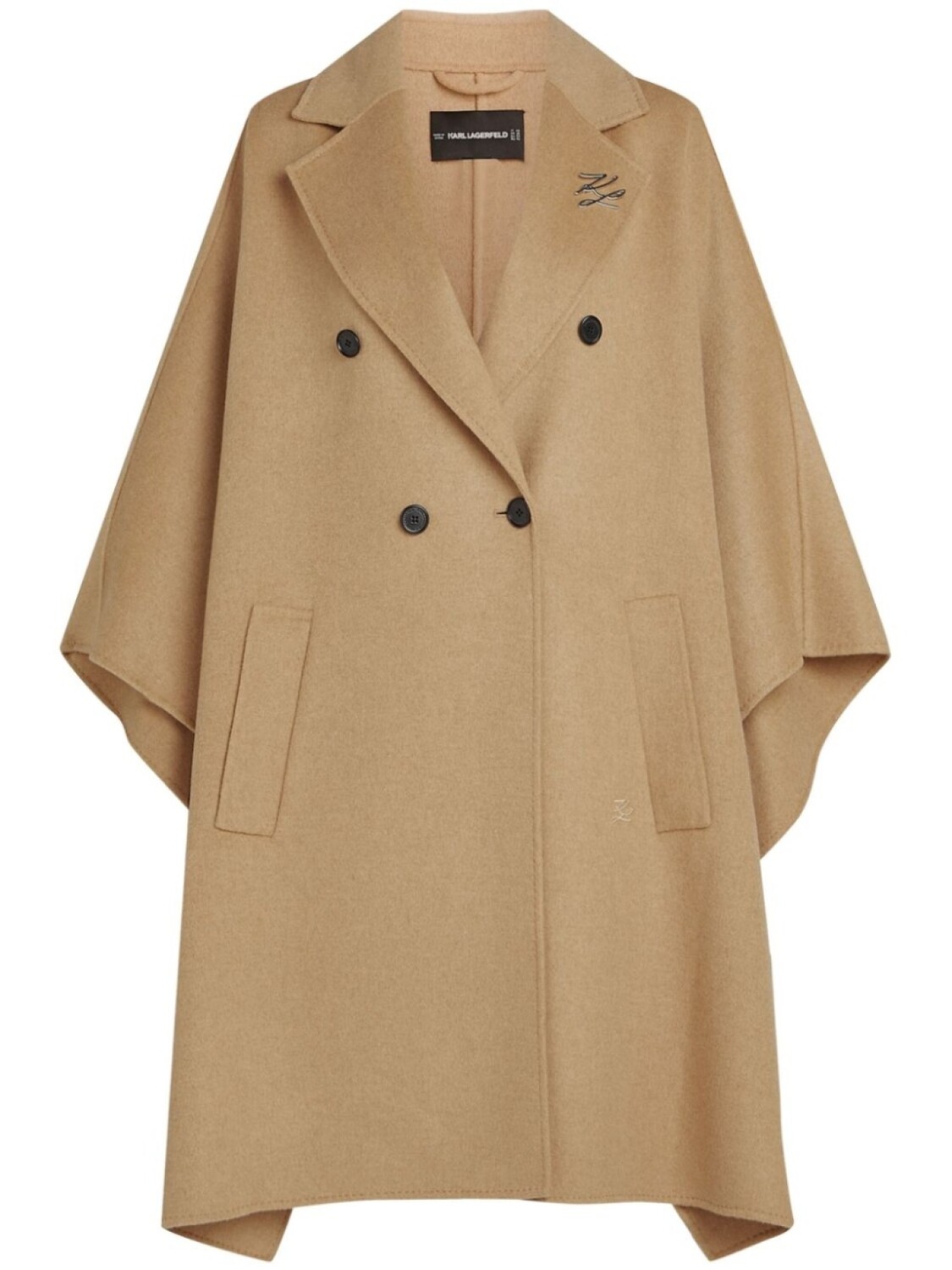 Двубортный кейп Karl Lagerfeld, нейтральный цвет 
Двубортный кейп Karl Lagerfeld, нейтральный цвет