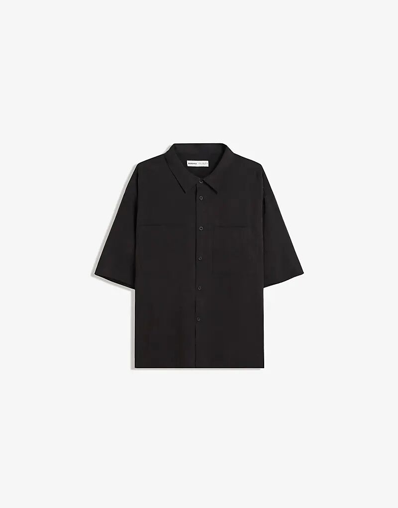 Рубашка свободного кроя Bershka с короткими рукавами черного цвета
Рубашка свободного кроя Bershka с короткими рукавами черного цвета