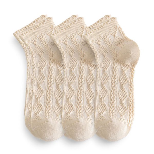 Женские носки с 3 парами, фактурным ромбовидным узором, вязаным рисунком и фигурной отделкой Anna-Kaci, Beige
Женские носки с 3 парами, фактурным ромбовидным узором, вязаным рисунком и фигурной отделкой Anna-Kaci, Beige