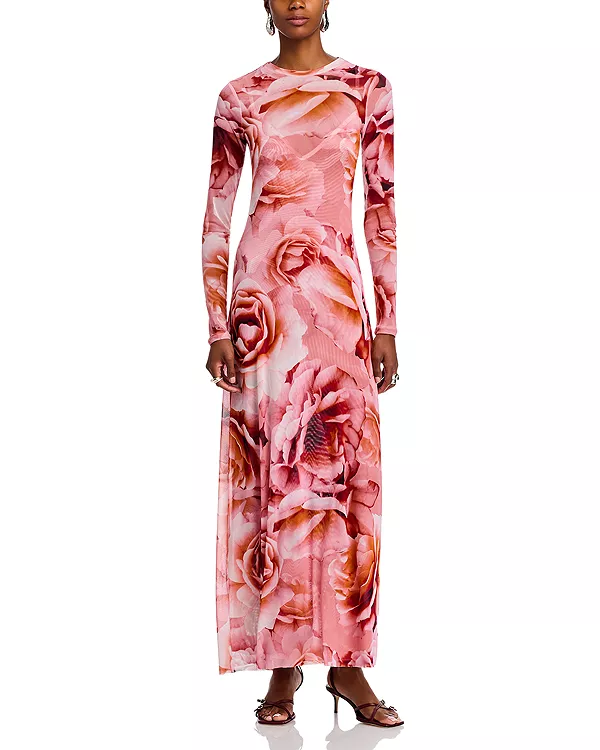 Сетчатое платье Paola с круглым вырезом Afrm, розовый
Сетчатое платье Paola с круглым вырезом Afrm, розовый