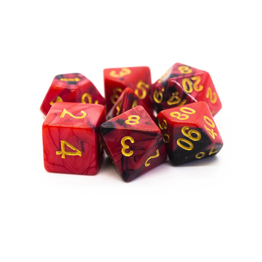 Поли-комплект черный и красный с золотом (7), Acrylic-Resin Dice - Vorpal (Poly Sets)
Поли-комплект черный и красный с золотом (7), Acrylic-Resin Dice - Vorpal (Poly Sets)