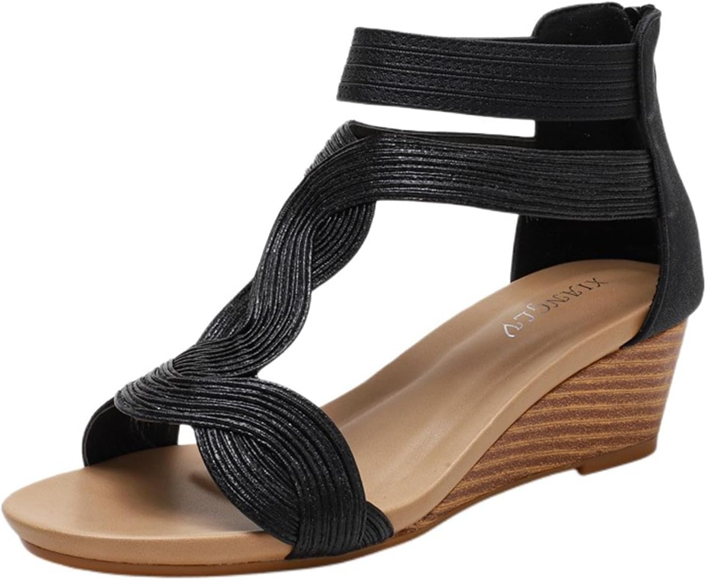 Женские летние сандалии на низкой танкетке, нарядные платформенные сандалии с ремешком на щиколотке, открытым носком, римские сандалии на танкетке, с молнией для комфортной ходьбы, слипоны на заднике Generic, черный
Женские летние сандалии на низкой танкетке, нарядные платформенные сандалии с ремешком на щиколотке, открытым носком, римские сандалии на танкетке, с молнией для комфортной ходьбы, слипоны на заднике Generic, черный