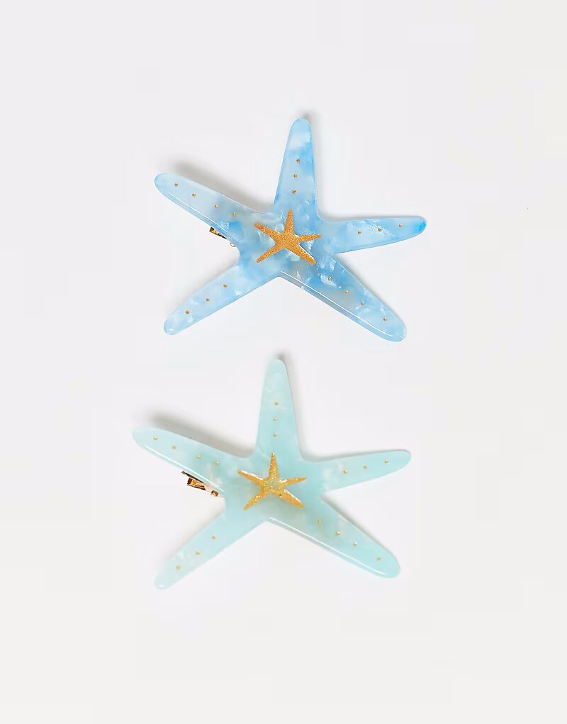 Набор из 2 заколок для волос в форме морских звезд бирюзового и синего цветов Pieces
Набор из 2 заколок для волос в форме морских звезд бирюзового и синего цветов Pieces