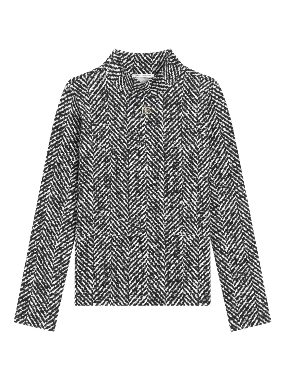 Топ с высоким воротником и узором в елочку Dolce & Gabbana Kids, черный
Топ с высоким воротником и узором в елочку Dolce & Gabbana Kids, черный