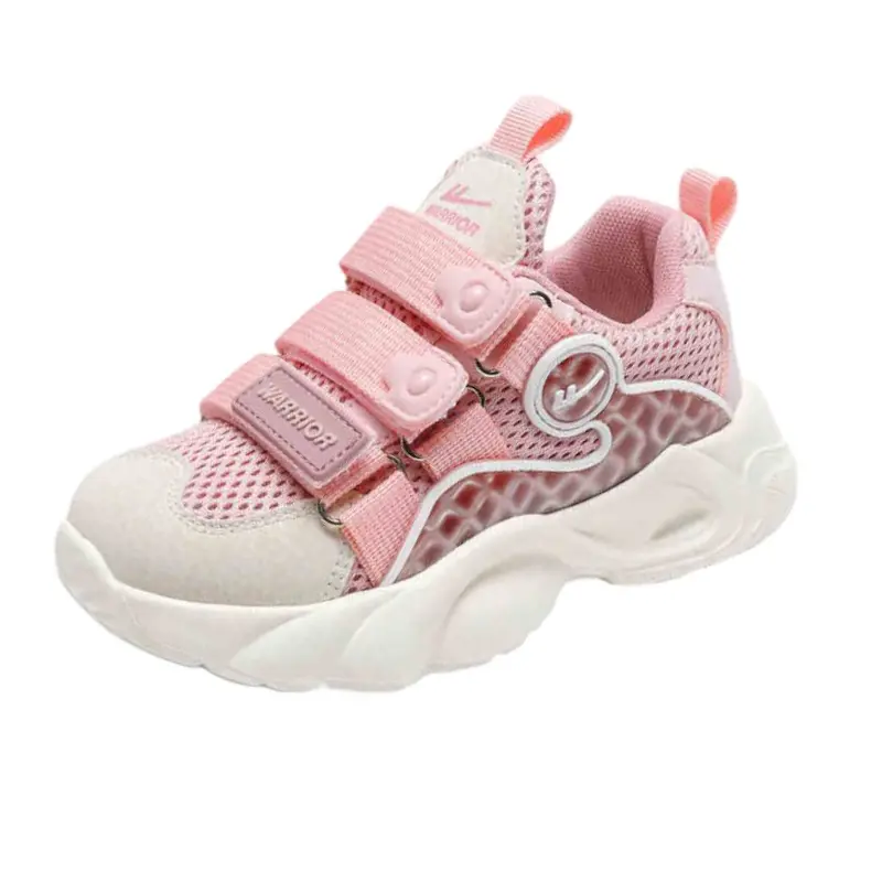 Нескользящие и дышащие низкие детские кроссовки для повседневной носки WARRIOR, розовый/бежевый 
Нескользящие и дышащие низкие детские кроссовки для повседневной носки WARRIOR, розовый/бежевый