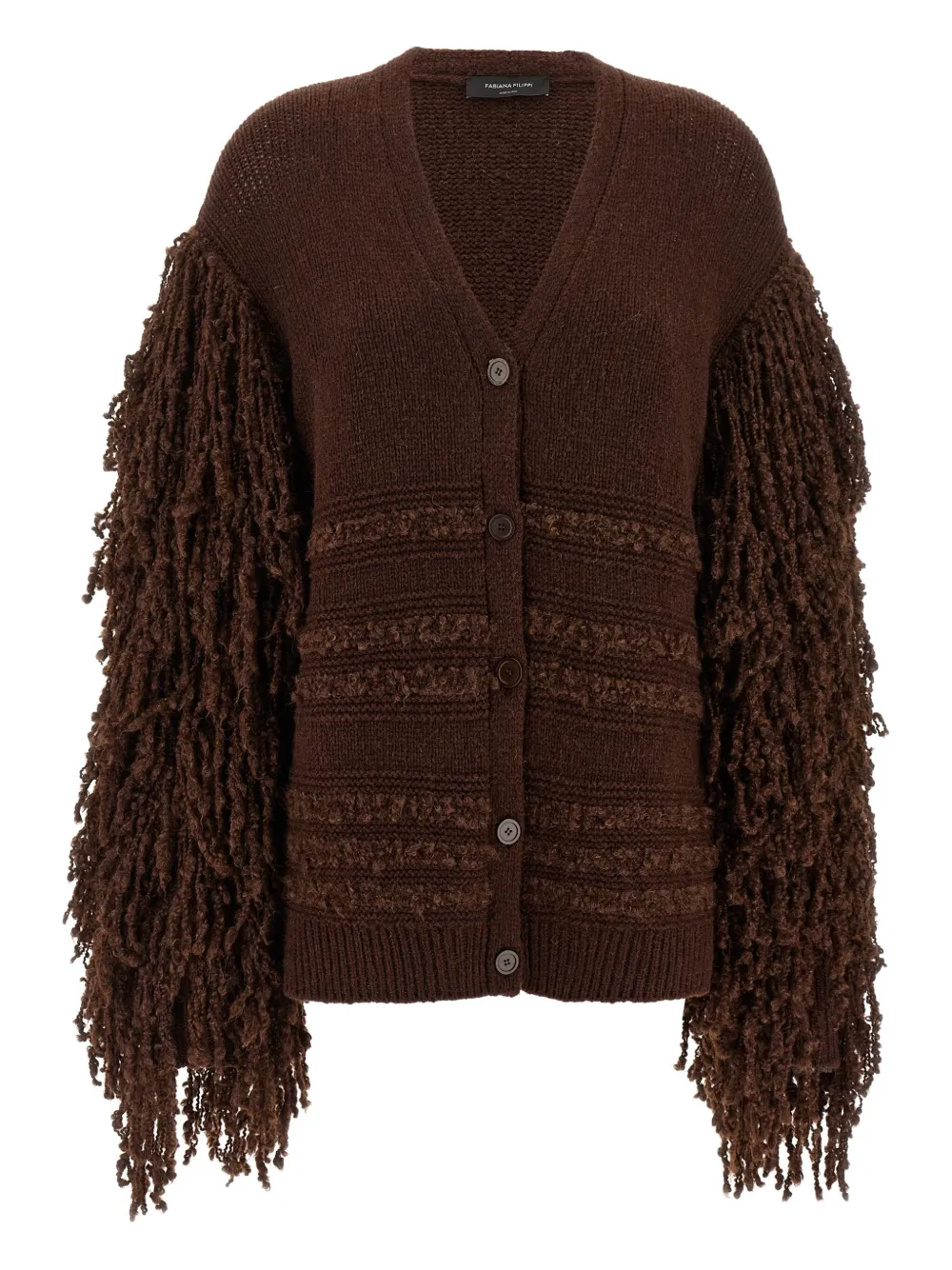 Кардиган с бахромой из букле Fabiana Filippi, коричневый
Кардиган с бахромой из букле Fabiana Filippi, коричневый