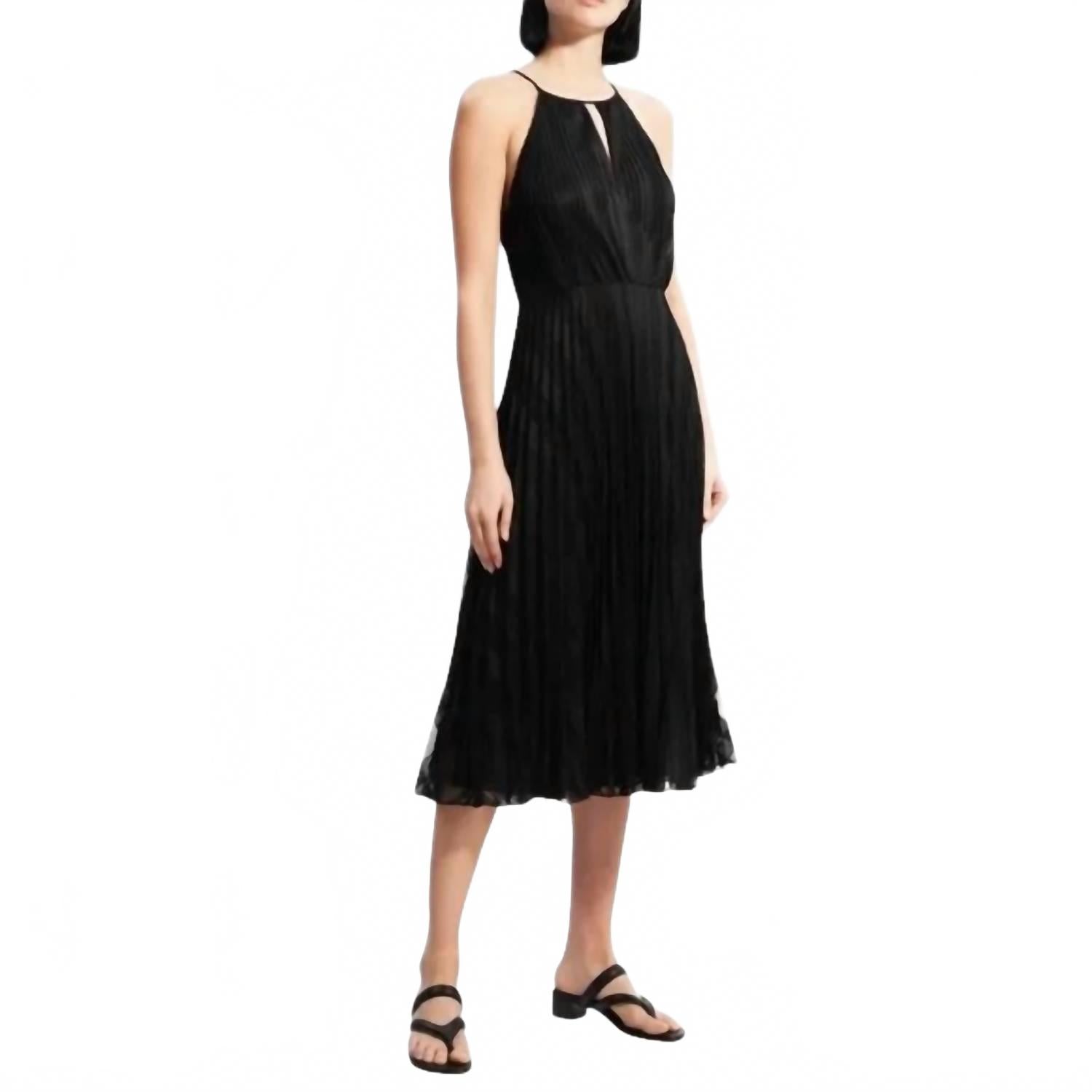 Черное плиссированное миди-платье-халтер с кружевом Theory
Черное плиссированное миди-платье-халтер с кружевом Theory