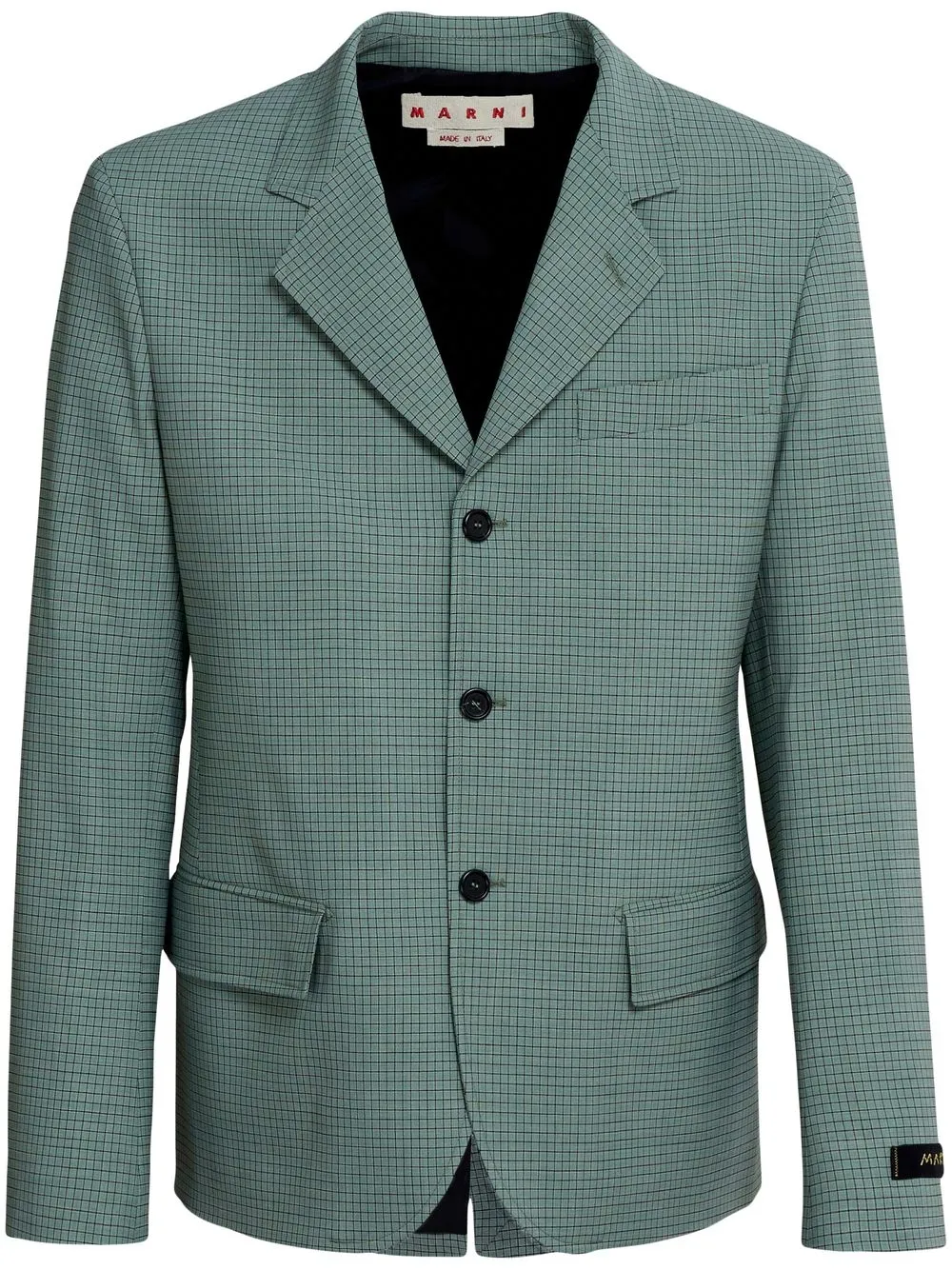 Однобортный пиджак в клетку Marni, зеленый
Однобортный пиджак в клетку Marni, зеленый