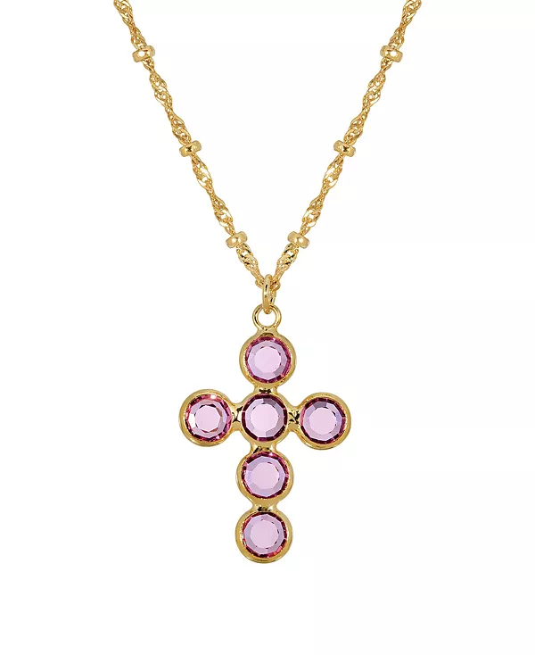 Ожерелье с серебристо-фиолетовыми аметистами и элементами Swarovski Cross, регулируемое, 16 дюймов 2028, pink
Ожерелье с серебристо-фиолетовыми аметистами и элементами Swarovski Cross, регулируемое, 16 дюймов 2028, pink