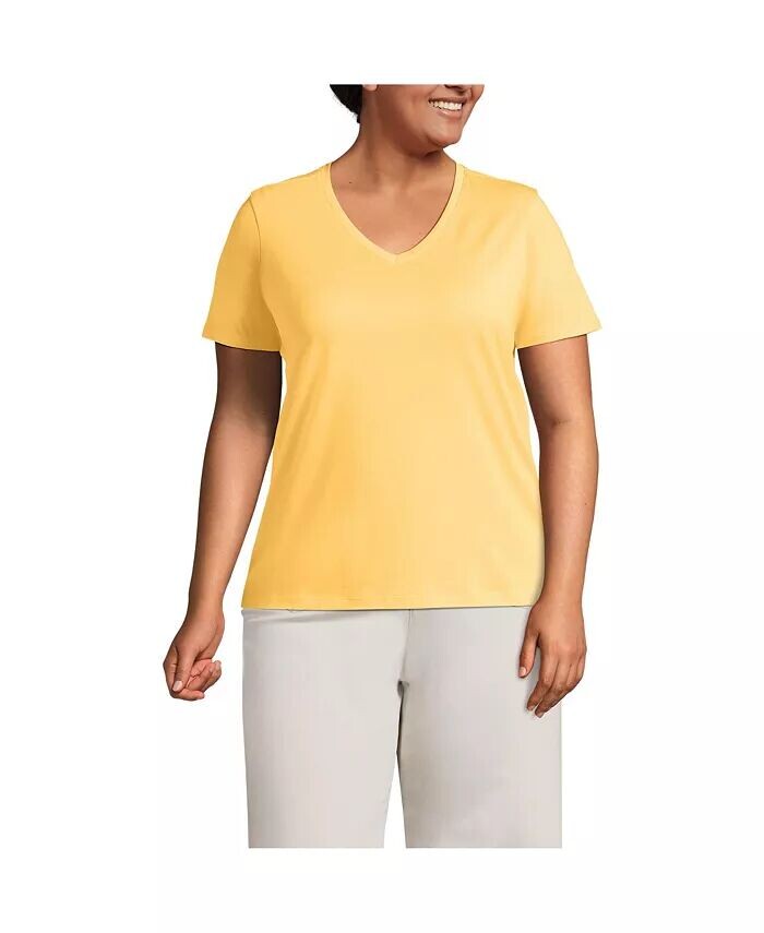 Свободная хлопковая футболка с v-образным вырезом больших размеров Supima Lands' End, желтый
Свободная хлопковая футболка с v-образным вырезом больших размеров Supima Lands' End, желтый