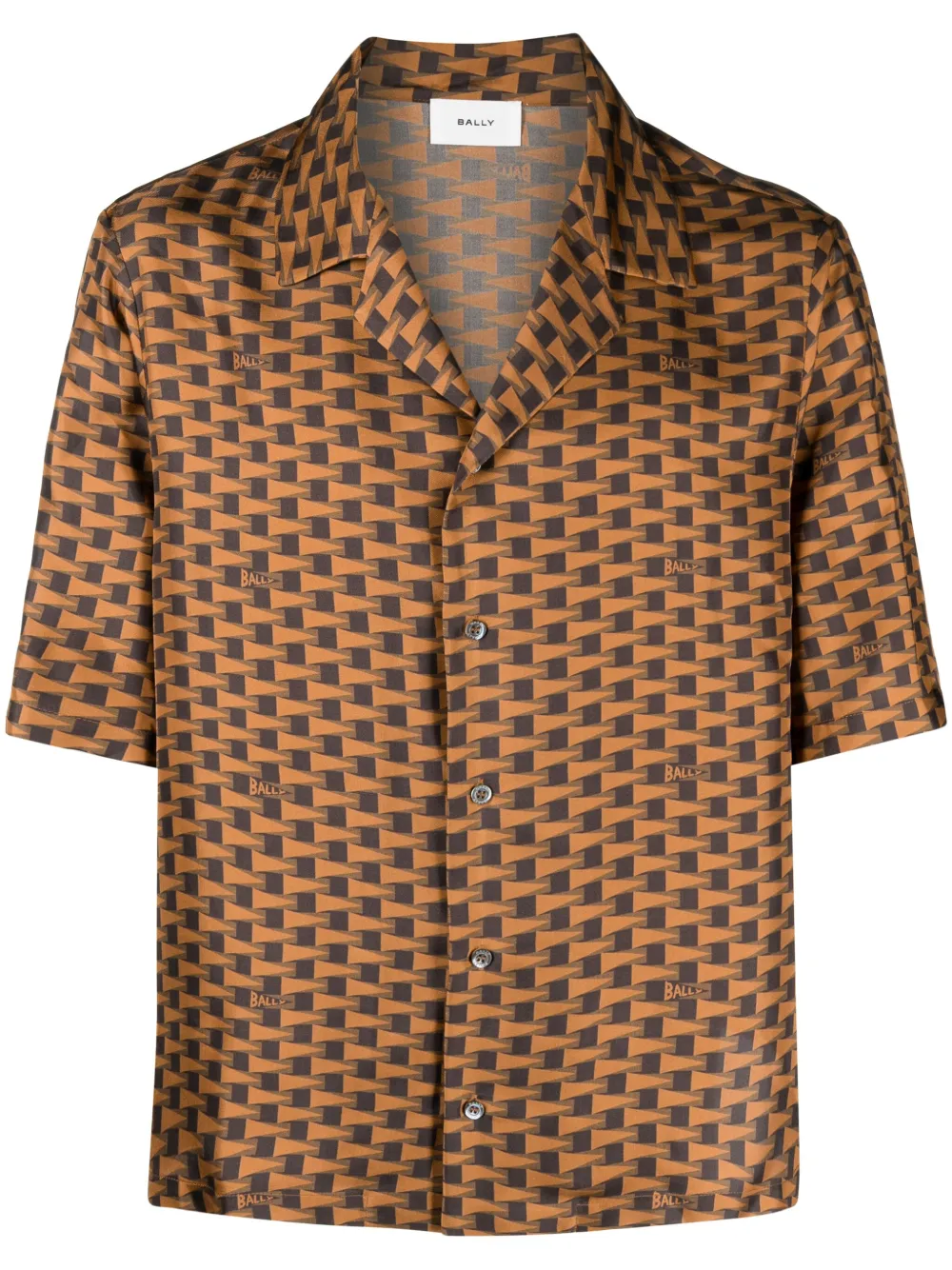 Шелковая рубашка с графичным принтом Bally, коричневый
Шелковая рубашка с графичным принтом Bally, коричневый