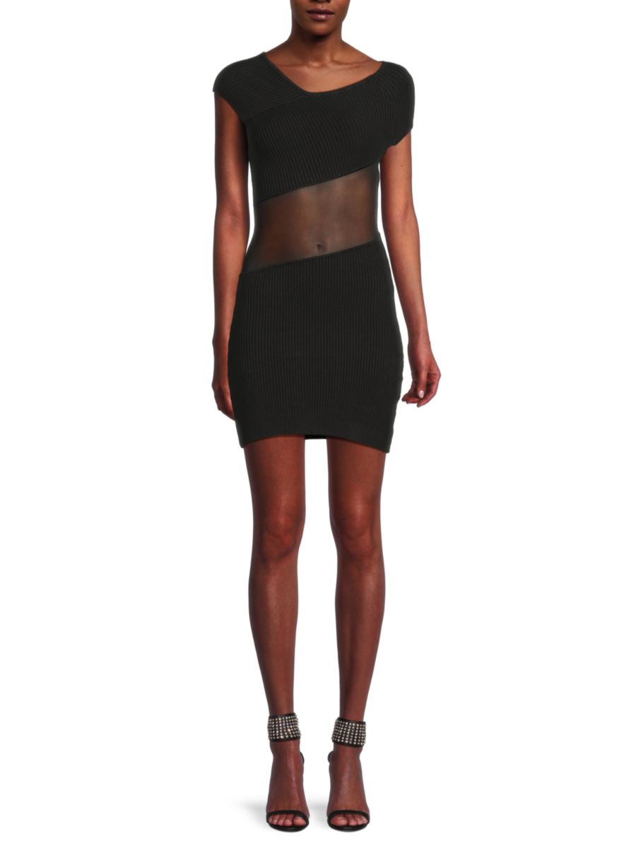 Прозрачное мини-платье в рубчик RTA, черный
Прозрачное мини-платье в рубчик RTA, черный