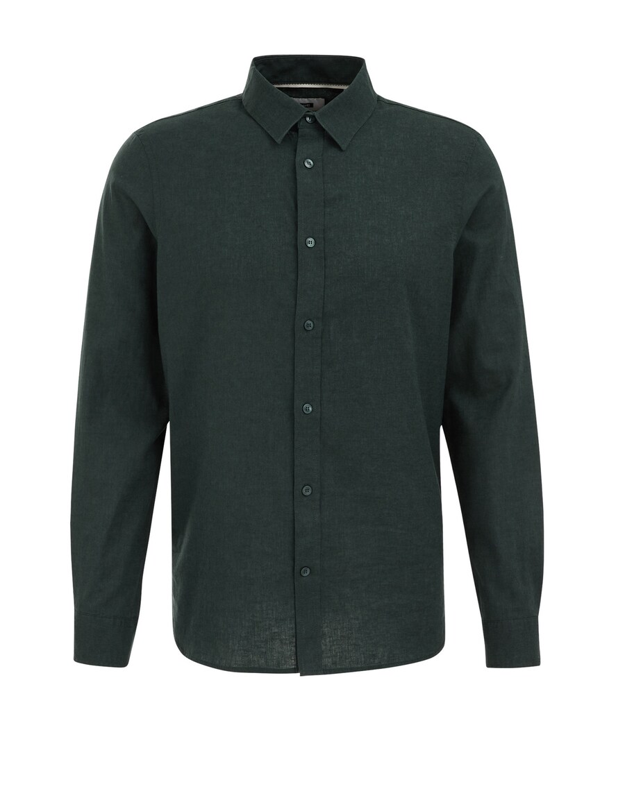 Приталенная рубашка на пуговицах WE Fashion, темно-зеленый 
Приталенная рубашка на пуговицах WE Fashion, темно-зеленый