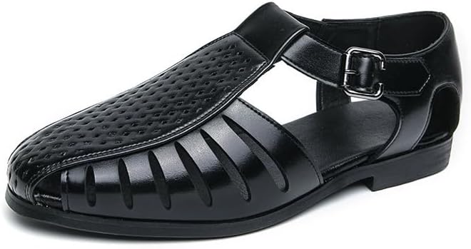 Мужские кожаные сандалии Santimon с закрытым носком и пряжкой, дышащие, для летнего и повседневного ношения, черный
Мужские кожаные сандалии Santimon с закрытым носком и пряжкой, дышащие, для летнего и повседневного ношения, черный