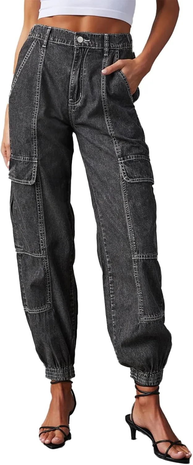 Женские джинсы-карго с эластичным поясом и накладными карманами YEXPINE
Женские джинсы-карго с эластичным поясом и накладными карманами YEXPINE