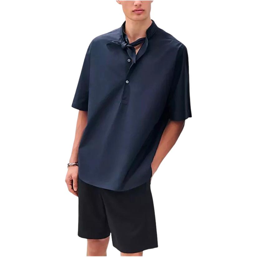 HERMES Мужская рубашка морского синего цвета Marine Blue
HERMES Мужская рубашка морского синего цвета Marine Blue