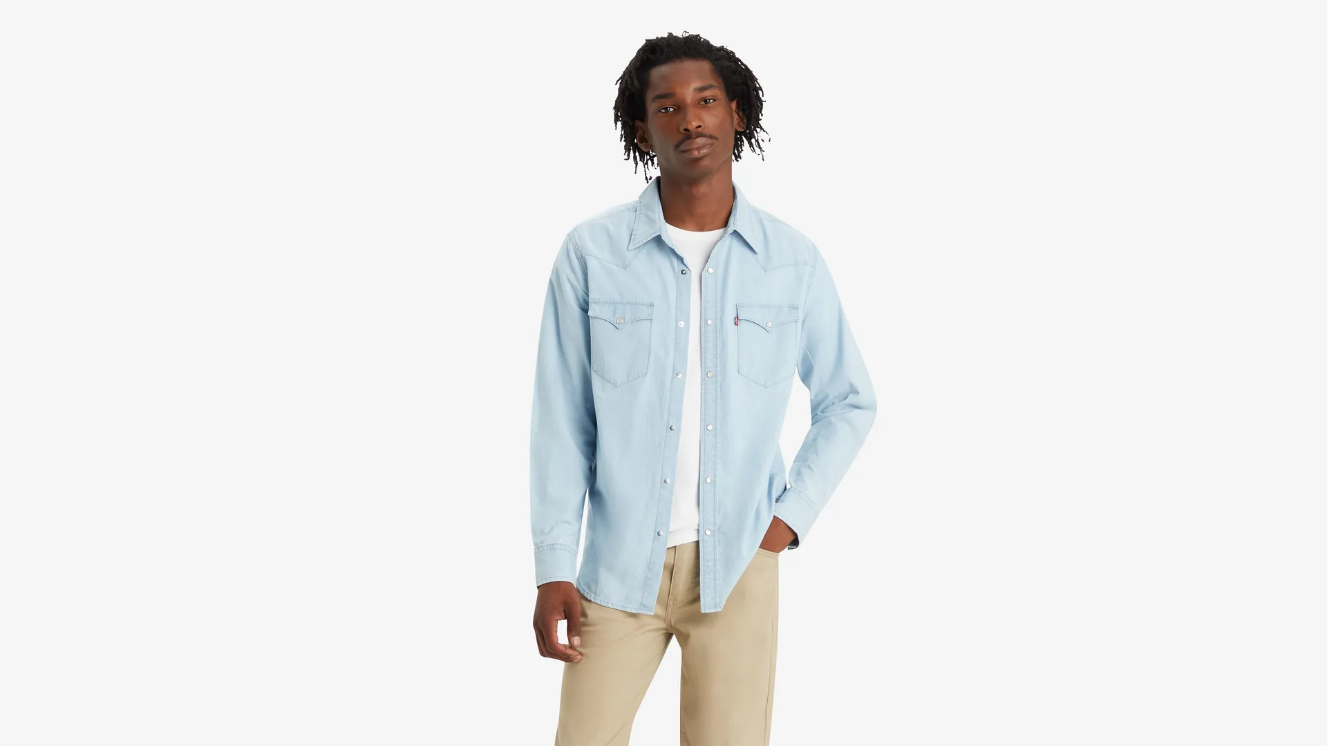 Классическая рубашка стандартного кроя в стиле вестерн Levi's, цвет Evergreen - Light Wash
Классическая рубашка стандартного кроя в стиле вестерн Levi's, цвет Evergreen - Light Wash