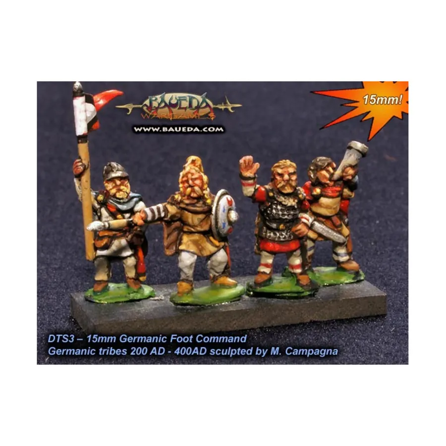 Раннее франкское или аламаннское пешее командование, Historical Miniatures - Early Germans (15mm) (Baueda)
Раннее франкское или аламаннское пешее командование, Historical Miniatures - Early Germans (15mm) (Baueda)
