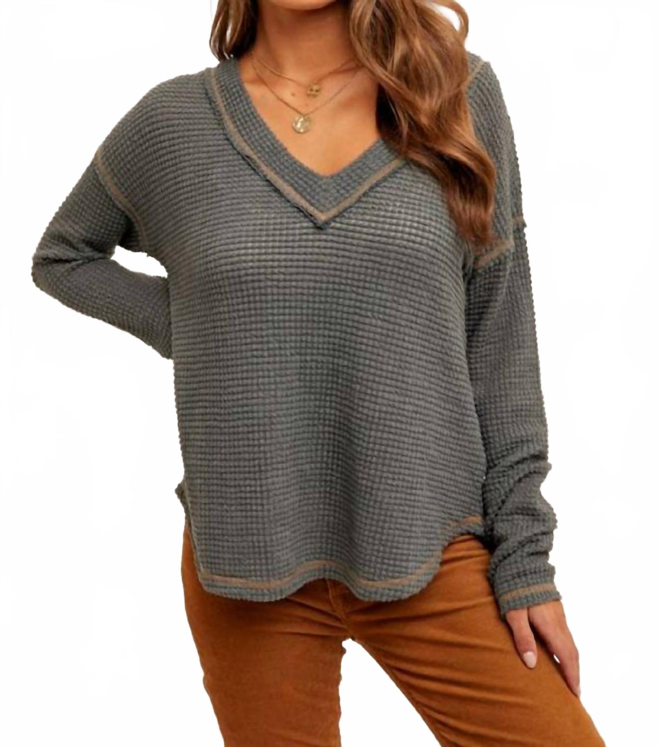 Уютный вязаный топ Breezy Day в зимнем оттенке ели Hem & Thread, Winter Spruce 
Уютный вязаный топ Breezy Day в зимнем оттенке ели Hem & Thread, Winter Spruce