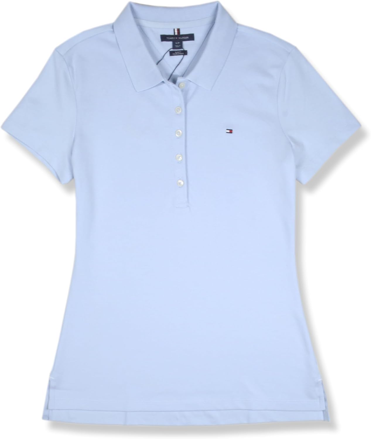 Женская приталенная рубашка-поло Tommy Hilfiger из хлопка пике с коротким рукавом и пятью пуговицами,, Light Blue
Женская приталенная рубашка-поло Tommy Hilfiger из хлопка пике с коротким рукавом и пятью пуговицами,, Light Blue