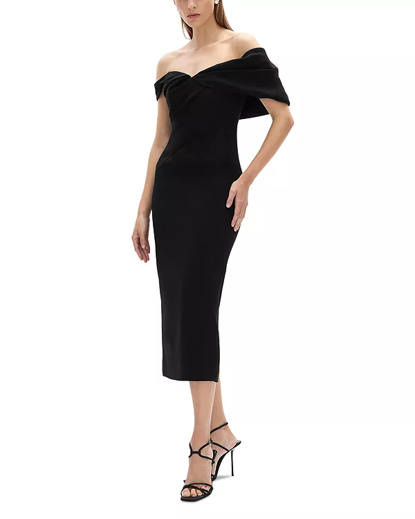 Платье Mattie с открытыми плечами Rachel Gilbert, черный
Платье Mattie с открытыми плечами Rachel Gilbert, черный