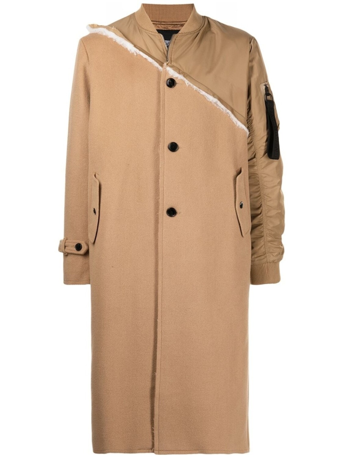 Mostly Heard Rarely Seen однобортное пальто со вставками, коричневый
Mostly Heard Rarely Seen однобортное пальто со вставками, коричневый