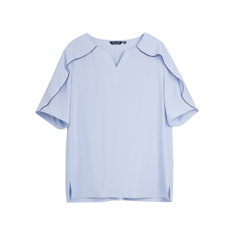 ELLE Рубашка женская светлая голубая V-образный вырез Moderate
ELLE Рубашка женская светлая голубая V-образный вырез Moderate