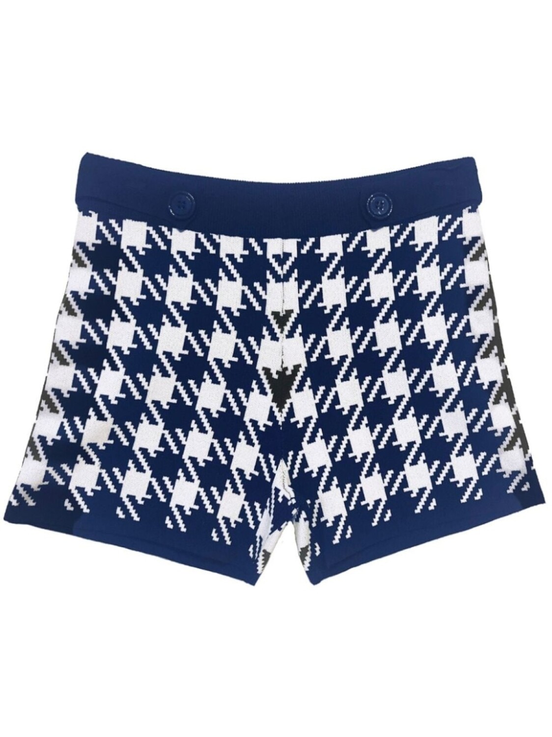 Fleur Du Mal houndstooth-intarsia knitted shorts, синий 
Fleur Du Mal houndstooth-intarsia knitted shorts, синий