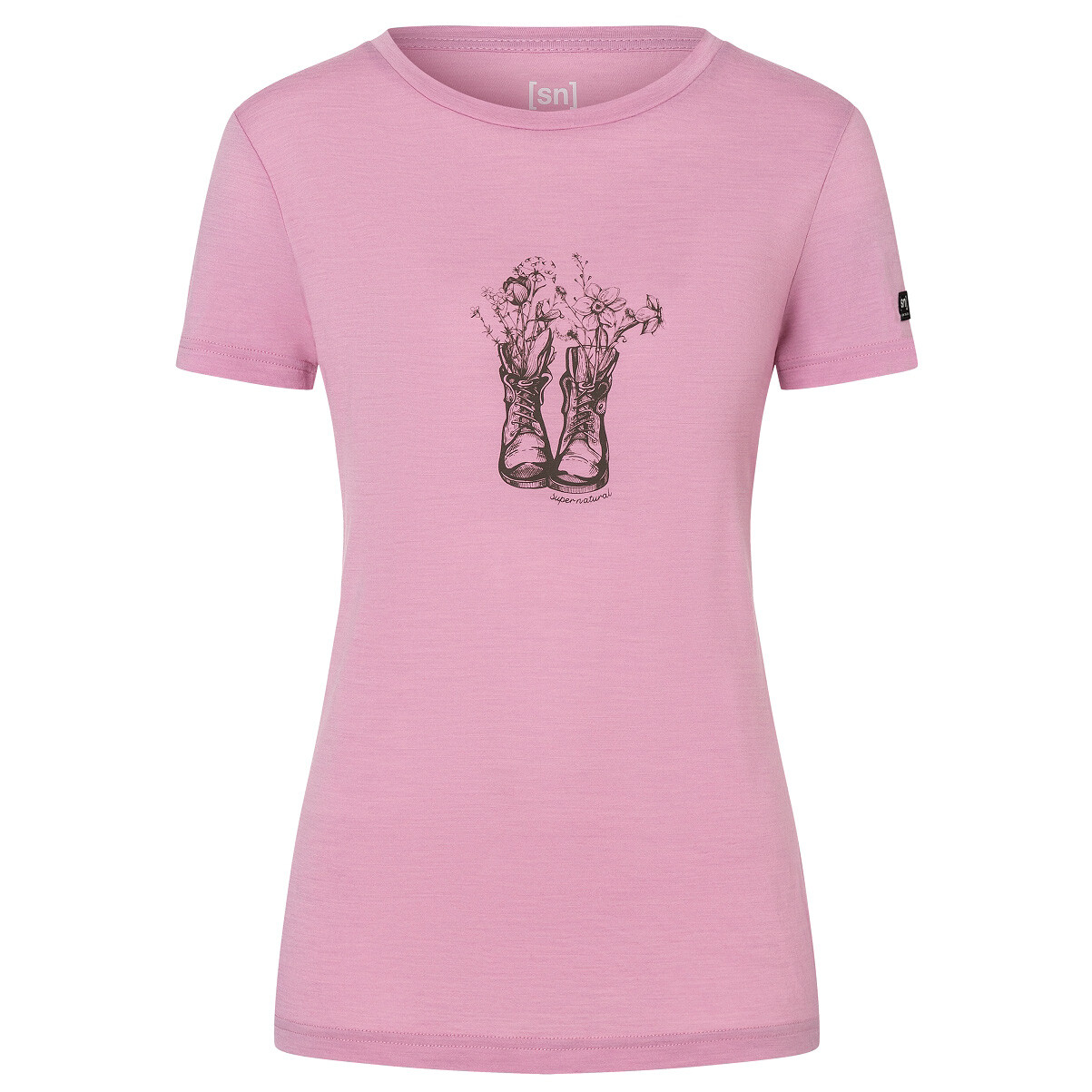 Рубашка из мериноса Super Natural Women's Flower Boots Tee, цвет Mauve Mist/Canteen
Рубашка из мериноса Super Natural Women's Flower Boots Tee, цвет Mauve Mist/Canteen