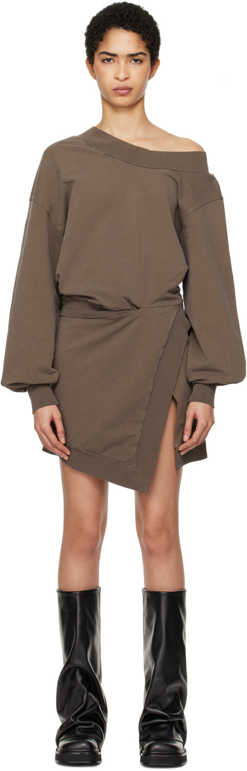 Коричневый свитер мини-платье The Attico
Коричневый свитер мини-платье The Attico