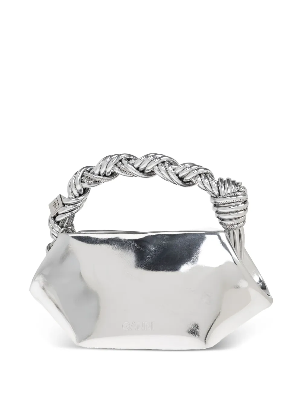 Сумка-тоут с перекрученными ручками Ganni, серебристый
Сумка-тоут с перекрученными ручками Ganni, серебристый