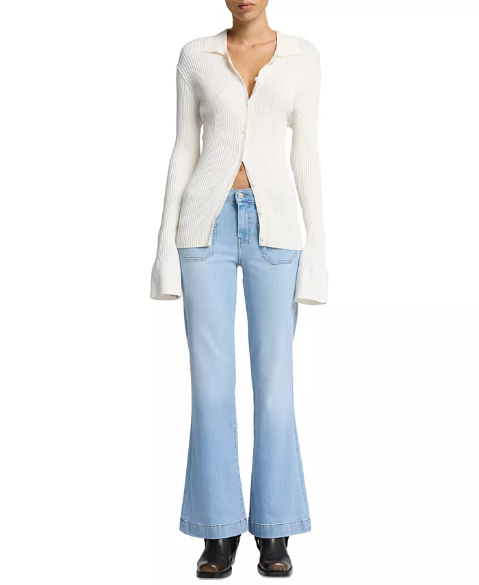 Женские джинсы Dojo Tailorless с накладными карманами и расклешенным низом 7 For All Mankind, синий
Женские джинсы Dojo Tailorless с накладными карманами и расклешенным низом 7 For All Mankind, синий