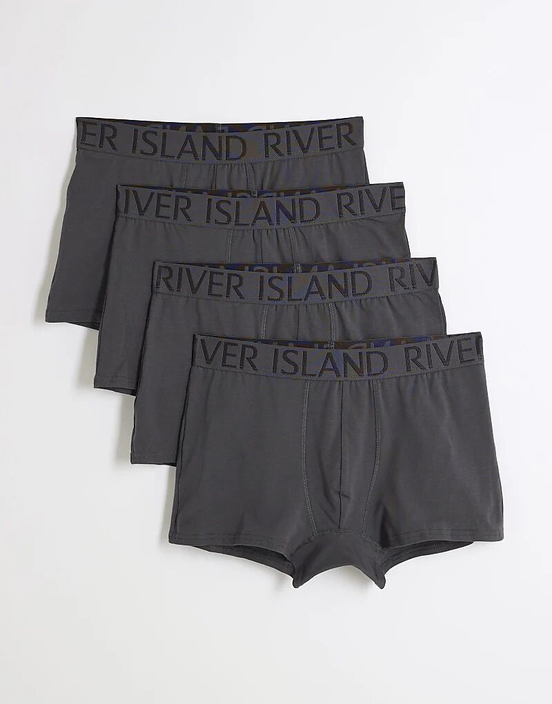 Упаковка из 4 хлопковых трусов-боксеров-стрейч серо-темного цвета River Island
Упаковка из 4 хлопковых трусов-боксеров-стрейч серо-темного цвета River Island