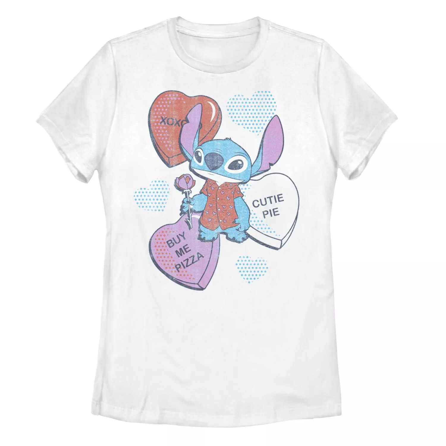 Детская футболка Disney's Lilo & Stitch с рисунком Candy Hearts ко Дню святого Валентина Licensed Character, белый
Детская футболка Disney's Lilo & Stitch с рисунком Candy Hearts ко Дню святого Валентина Licensed Character, белый