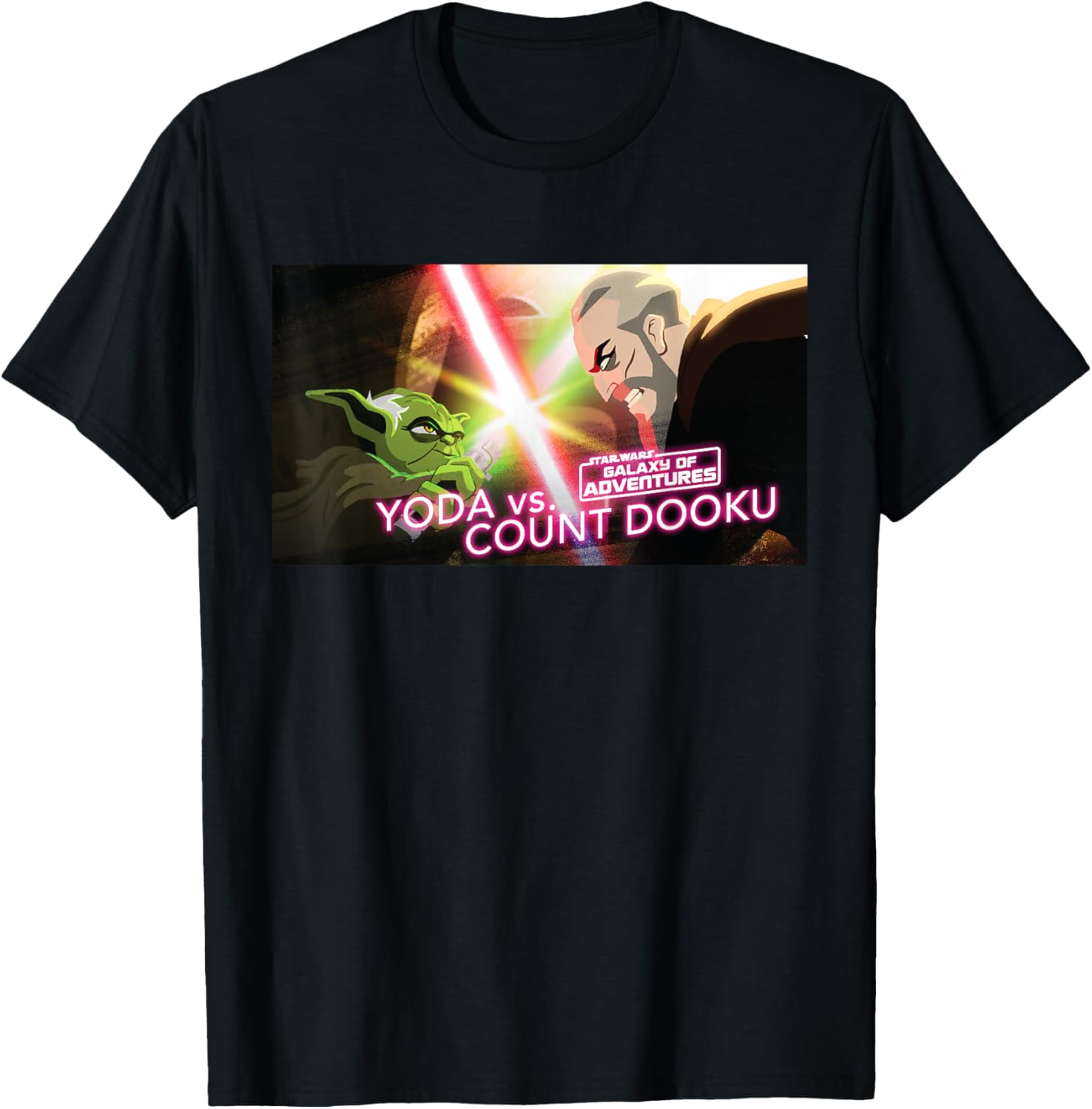 Футболка Star Wars Galaxy of Adventure Йода против графа Дуку, черная
Футболка Star Wars Galaxy of Adventure Йода против графа Дуку, черная